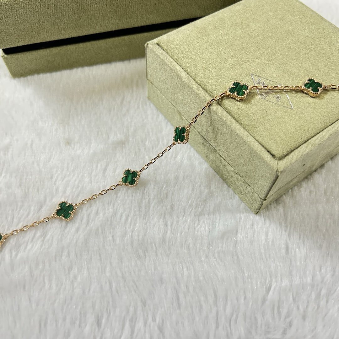 [Lumi Jewels]CLOVER 6 MOTIF MALACHITE BRACELET