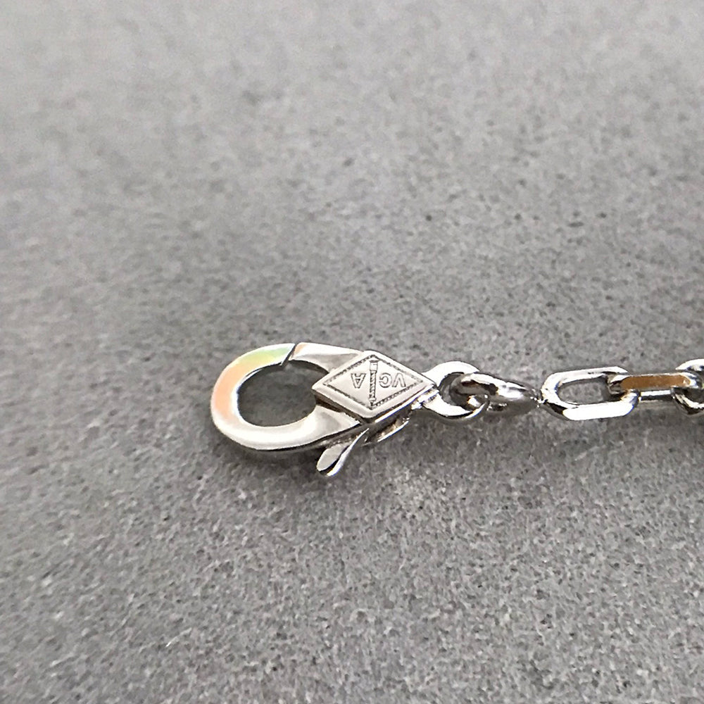 [Lumi Jewels]CLOVER 5 MOTIF ONYXS DIAMOND BRACELET SILVER