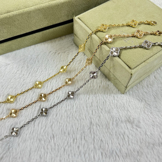 [Lumi Jewels]CLOVER 6 MOTIF DIAMOND BRACELET