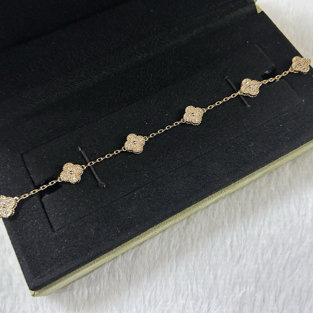 [Lumi Jewels]CLOVER 6 MOTIF DIAMOND BRACELET