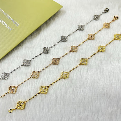 [Lumi Jewels]CLOVER 6 MOTIF DIAMOND BRACELET