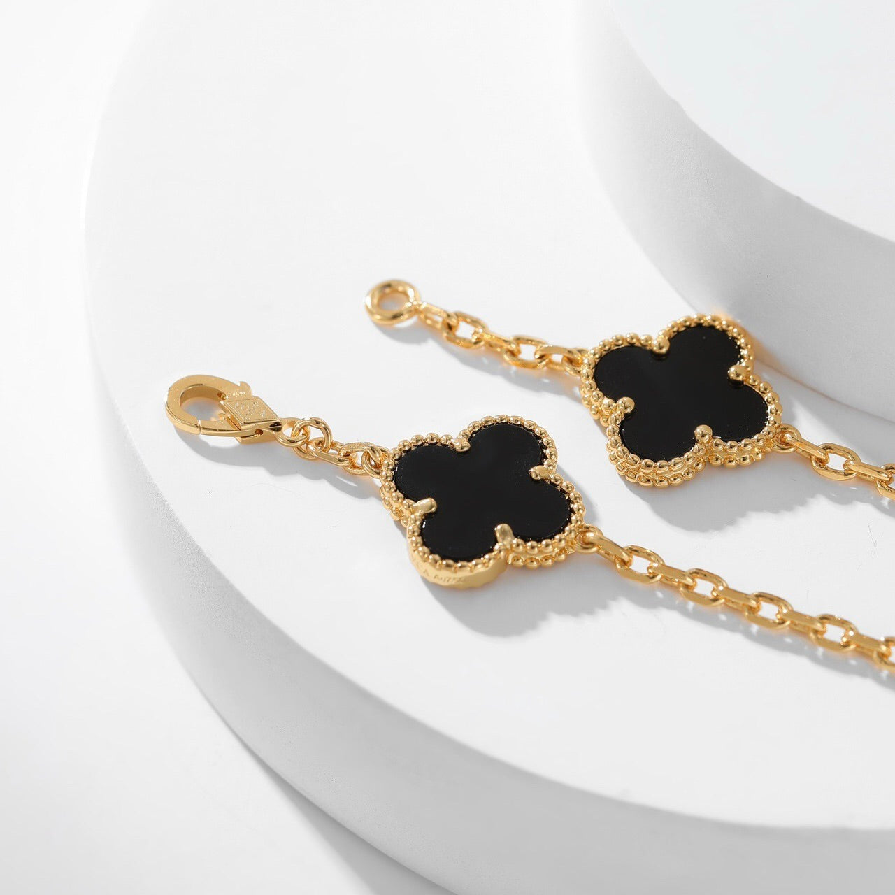 [Lumi Jewels]CLOVER 10 MOTIFS ONYX NECKLACE