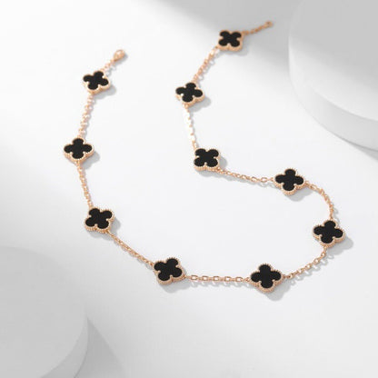 [Lumi Jewels]CLOVER 10 MOTIFS ONYX NECKLACE