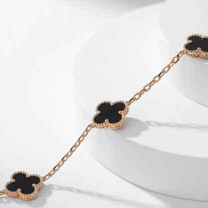 [Lumi Jewels]CLOVER 10 MOTIFS ONYX NECKLACE
