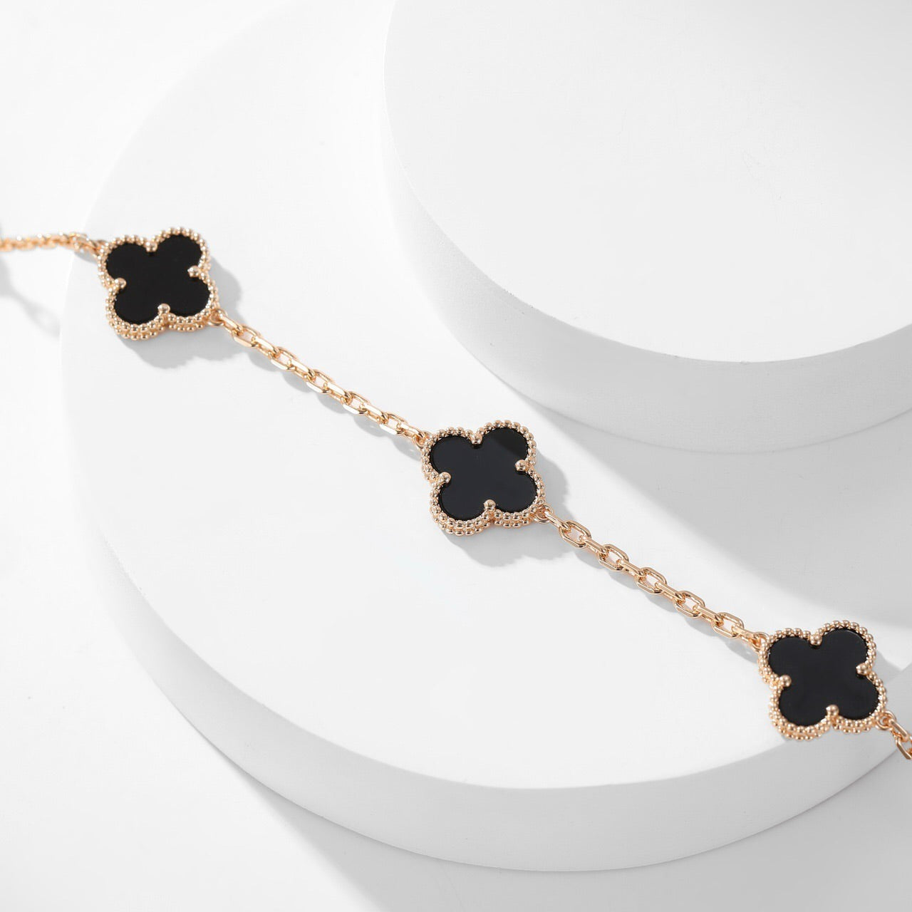 [Lumi Jewels]CLOVER 10 MOTIFS ONYX NECKLACE