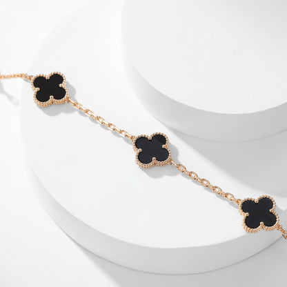 [Lumi Jewels]CLOVER 10 MOTIFS ONYX NECKLACE
