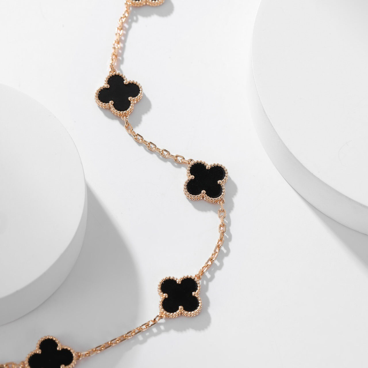 [Lumi Jewels]CLOVER 10 MOTIFS ONYX NECKLACE