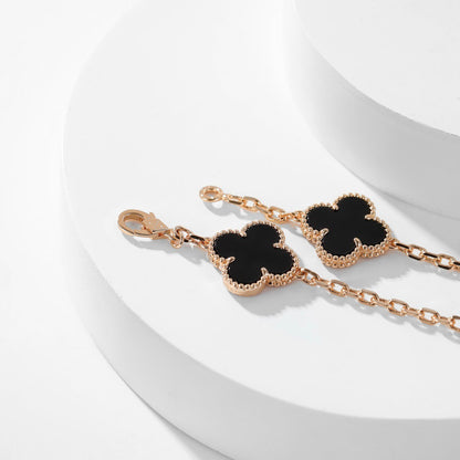 [Lumi Jewels]CLOVER 10 MOTIFS ONYX NECKLACE