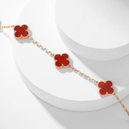 [Lumi Jewels]CLOVER 10 MOTIFS CARNELIAN NECKLACE