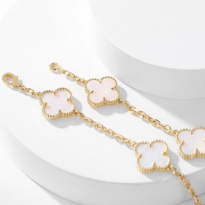 [Lumi Jewels]CLOVER 10 MOTIFS WHITE MOTHER OF PEARL NECKLACE