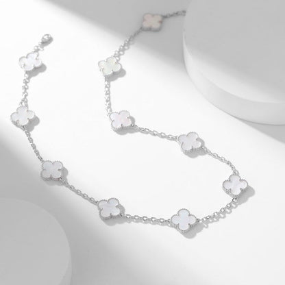 [Lumi Jewels]CLOVER 10 MOTIFS WHITE MOTHER OF PEARL NECKLACE