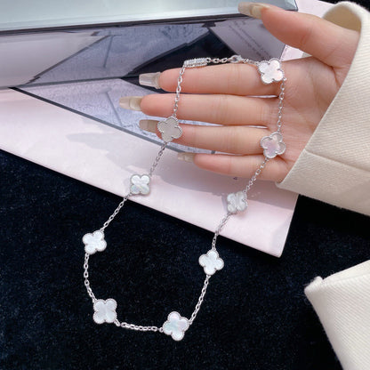 [Lumi Jewels]CLOVER 10 MOTIFS WHITE MOTHER OF PEARL NECKLACE