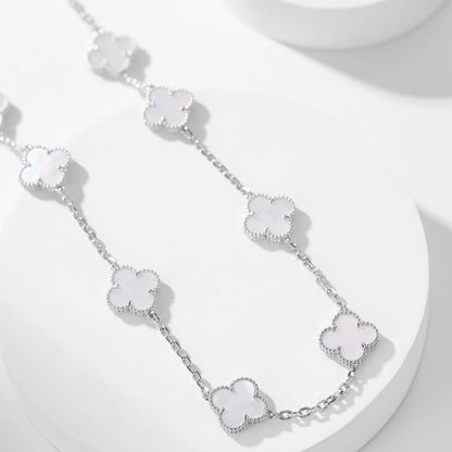 [Lumi Jewels]CLOVER 10 MOTIFS WHITE MOTHER OF PEARL NECKLACE