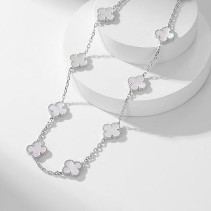 [Lumi Jewels]CLOVER 10 MOTIFS WHITE MOTHER OF PEARL NECKLACE