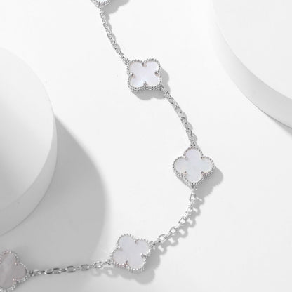 [Lumi Jewels]CLOVER 10 MOTIFS WHITE MOTHER OF PEARL NECKLACE