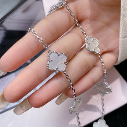 [Lumi Jewels]CLOVER 10 MOTIFS WHITE MOTHER OF PEARL NECKLACE