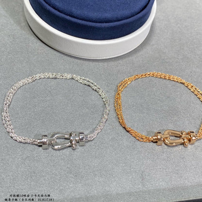 [Lumi Jewels]FORCE SMALL HORSESHOE  DIAMOND CHAIN ROPE BRACELET