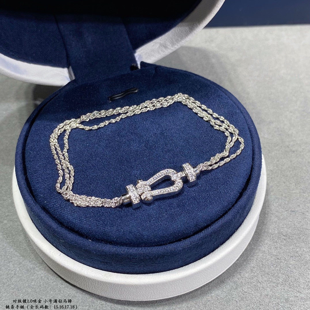 [Lumi Jewels]FORCE SMALL HORSESHOE  DIAMOND CHAIN ROPE BRACELET
