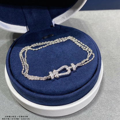 [Lumi Jewels]FORCE SMALL HORSESHOE  DIAMOND CHAIN ROPE BRACELET
