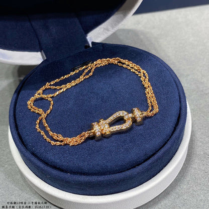 [Lumi Jewels]FORCE SMALL HORSESHOE  DIAMOND CHAIN ROPE BRACELET