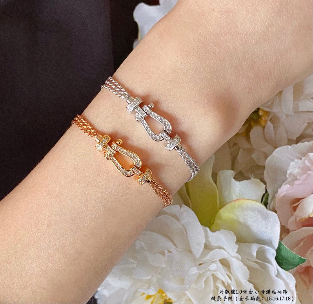 [Lumi Jewels]FORCE SMALL HORSESHOE  DIAMOND CHAIN ROPE BRACELET