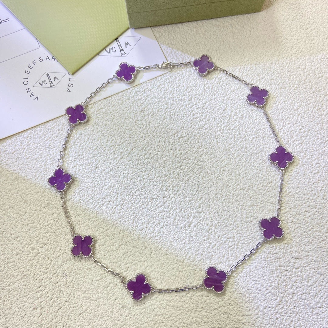 [Lumi Jewels]CLOVER 10 MOTIFS  PURPLE VIOLET  NECKLACE