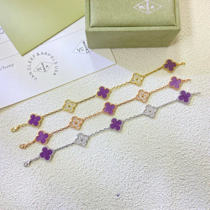 [Lumi Jewellery] CLOVER 5 MOTIF VIOLET BRACELET COLLECTION