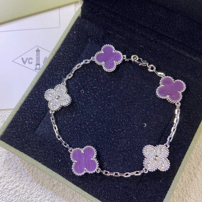 [Lumi Jewellery] CLOVER 5 MOTIF VIOLET BRACELET COLLECTION