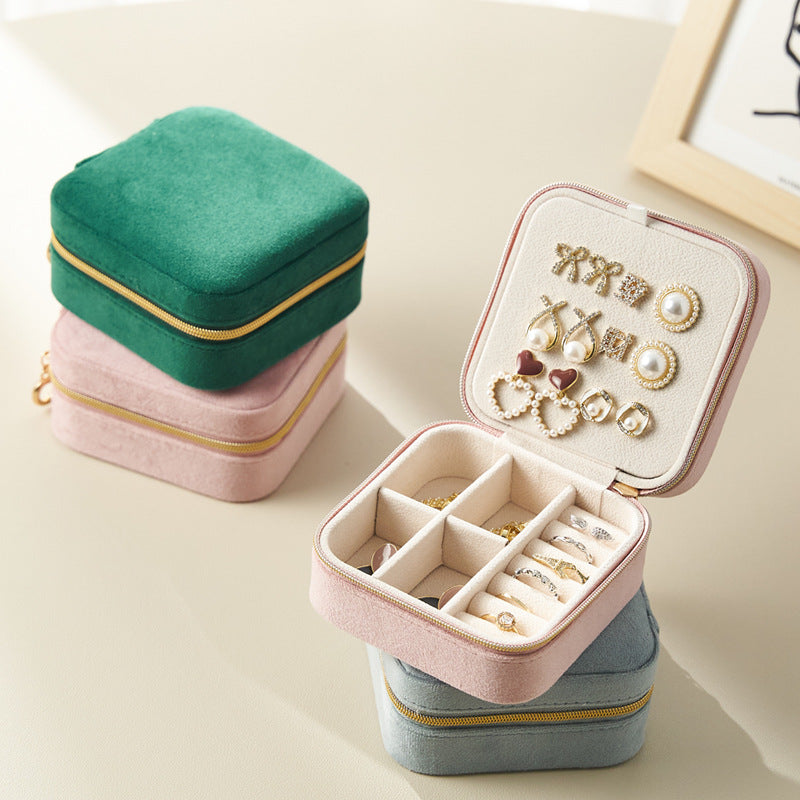 BOÎTE À BIJOUX EN FLANELLE PORTATIVE DE VOYAGE POUR RANGEMENT