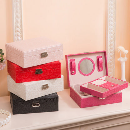 COFFRET À BIJOUX EXQUIS EN CUIR PU AVEC SERRURE