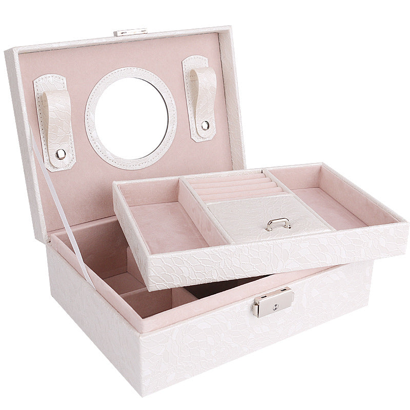 COFFRET À BIJOUX EXQUIS EN CUIR PU AVEC SERRURE
