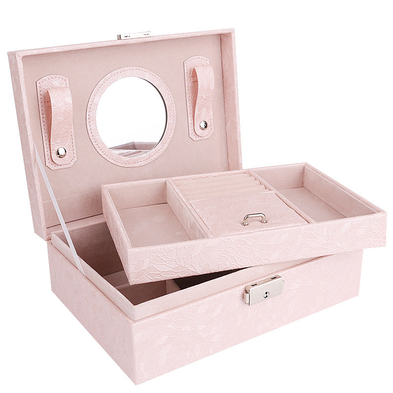 COFFRET À BIJOUX EXQUIS EN CUIR PU AVEC SERRURE