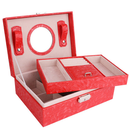 COFFRET À BIJOUX EXQUIS EN CUIR PU AVEC SERRURE