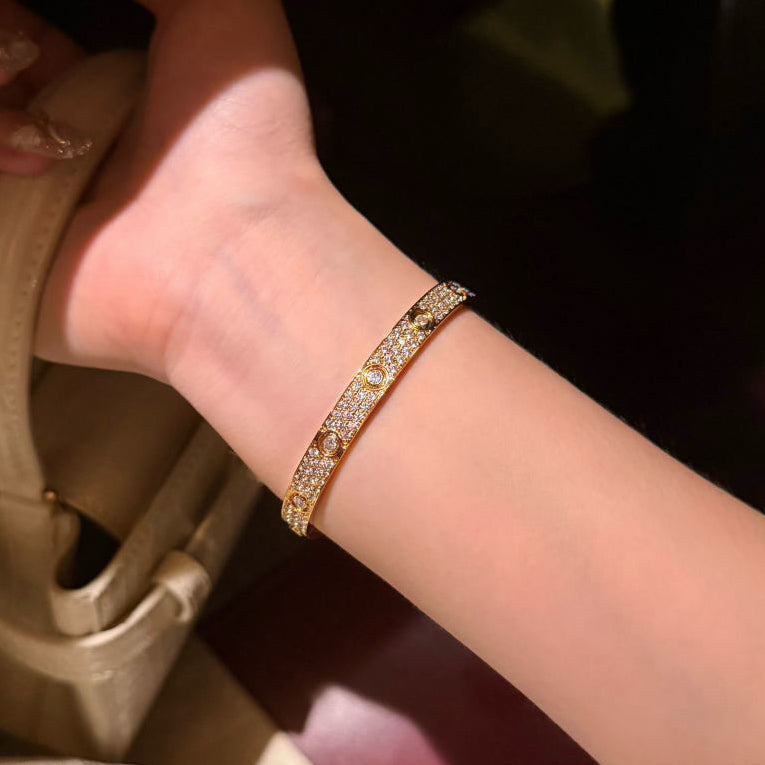 [Lumi Jewelery]LOVE BRACELET 6.1MM DIAMOND-PAVED 10 BIG DIAMONDS