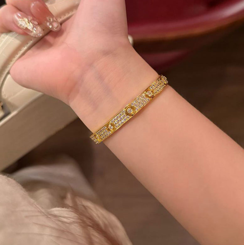 [Lumi Jewelery]LOVE BRACELET 6.1MM DIAMOND-PAVED 10 BIG DIAMONDS