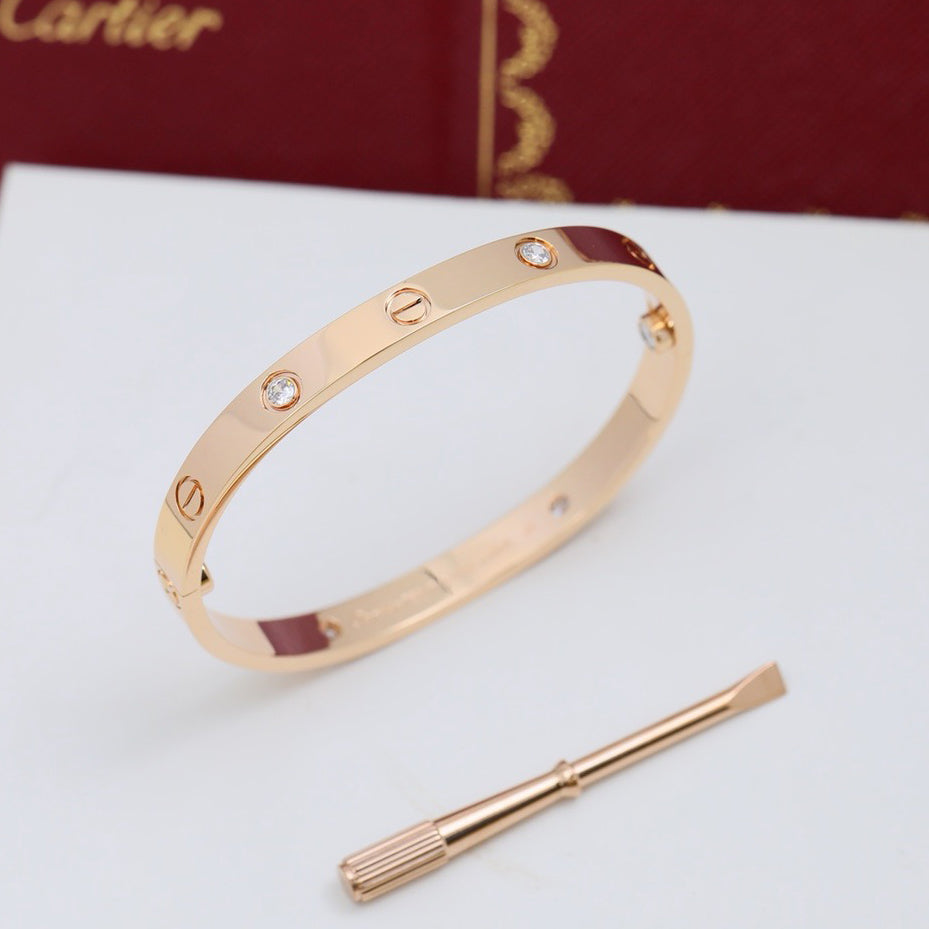 [Lumi Jewelery]LOVE BRACELET 6.1MM 4 DIAMONDS