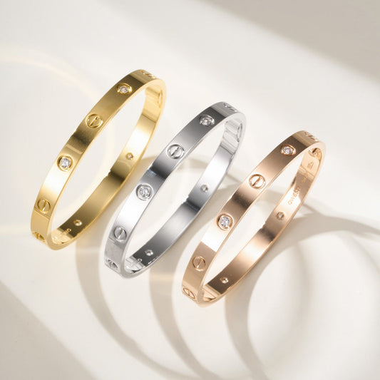 [Lumi Jewelery]LOVE BRACELET 6.1MM 4 DIAMONDS