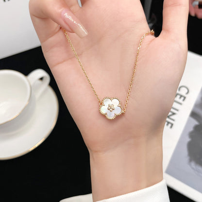 [Lumi Jewels]LUCKY  WHITE MOP  PLUM BLOSSOM NECKLACE