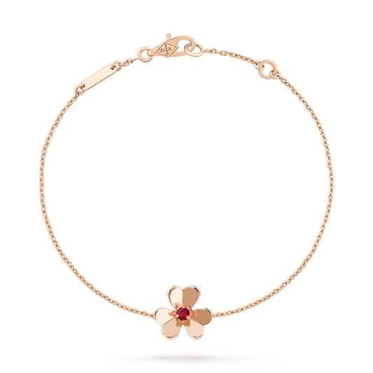 [Lumi Jewels]FRIVOLE GOLD FLOWER PINK MALACHITE BRACELET