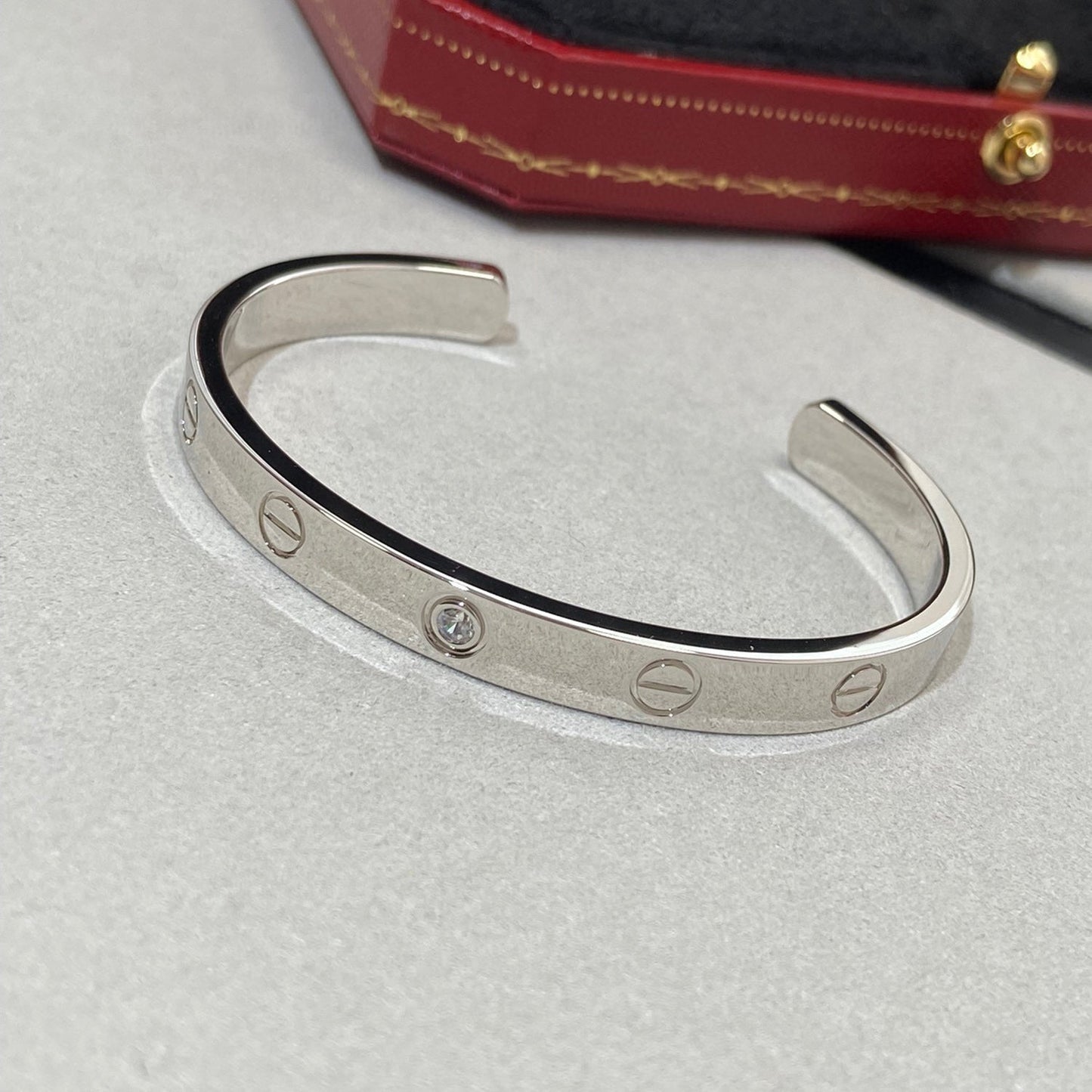 [Lumi Jewels]LOVE BRACELET 6.1MM 1 DIAMOND OPEN CUFF