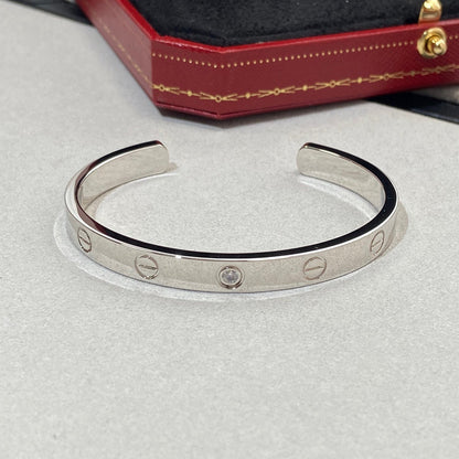 [Lumi Jewelery]LOVE BRACELET 6.1MM 1 DIAMOND OPEN CUFF
