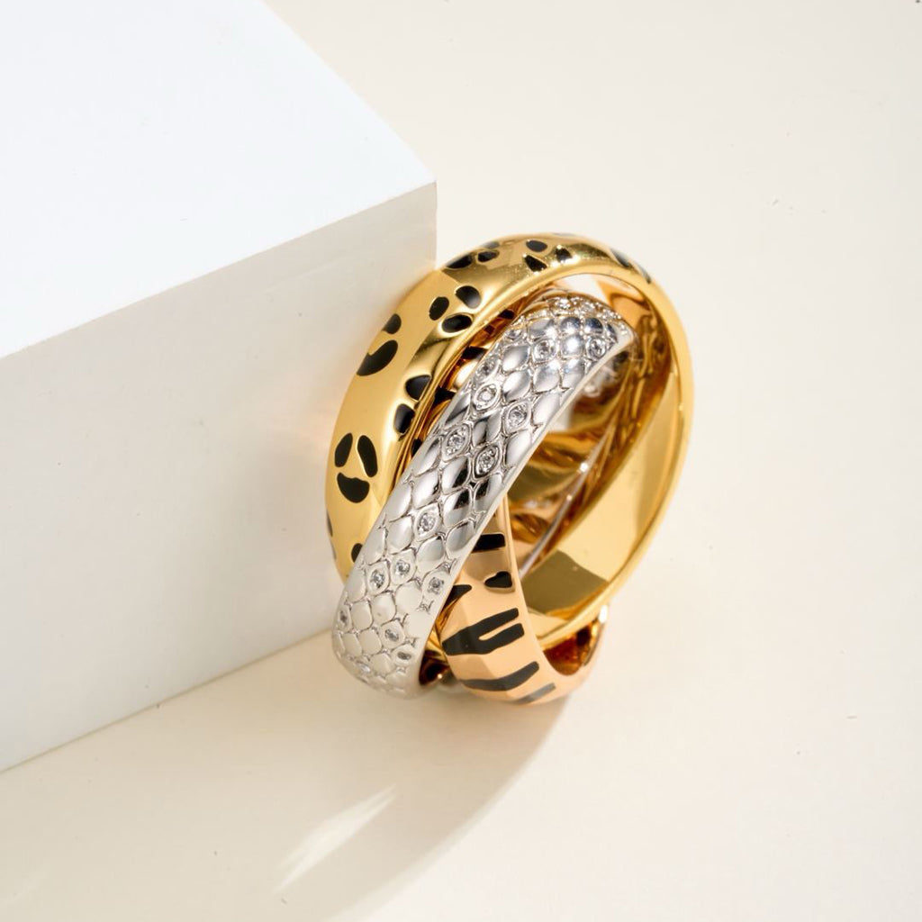 [Lumi Jewelery]TRINITY  RING LEOPARD PRINT