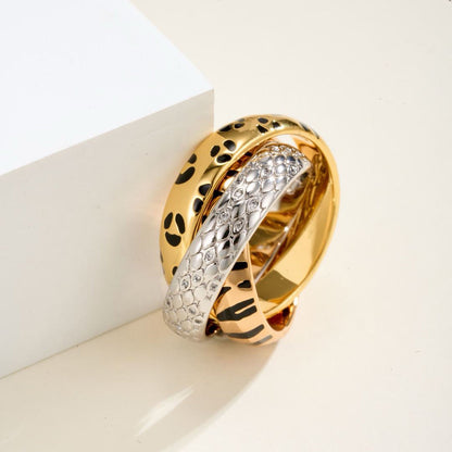 [Lumi Jewelery]TRINITY  RING LEOPARD PRINT