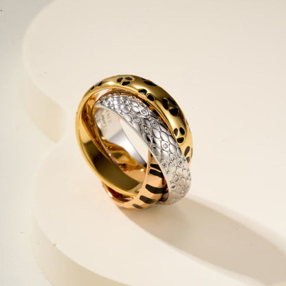 [Lumi Jewelery]TRINITY  RING LEOPARD PRINT