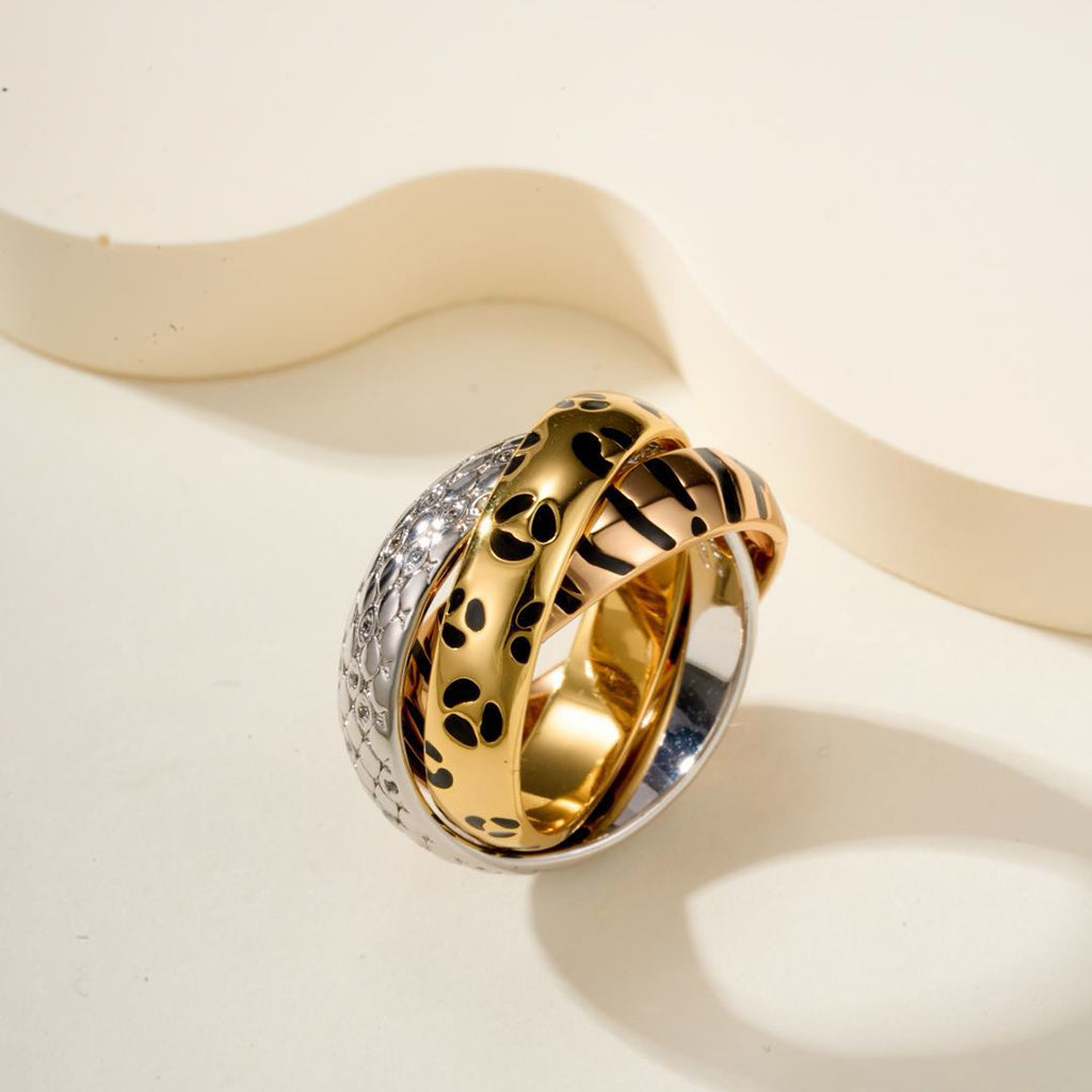 [Lumi Jewelery]TRINITY  RING LEOPARD PRINT