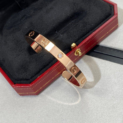 [Lumi Jewelery]LOVE BRACELET 6.1MM 1 DIAMOND OPEN CUFF