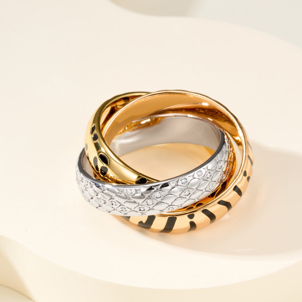 [Lumi Jewelery]TRINITY  RING LEOPARD PRINT