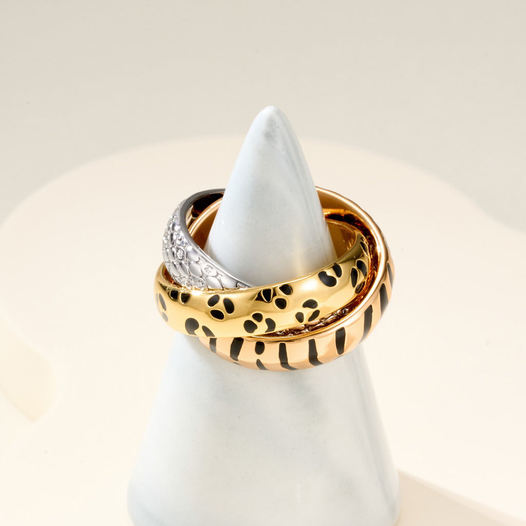 [Lumi Jewelery]TRINITY  RING LEOPARD PRINT