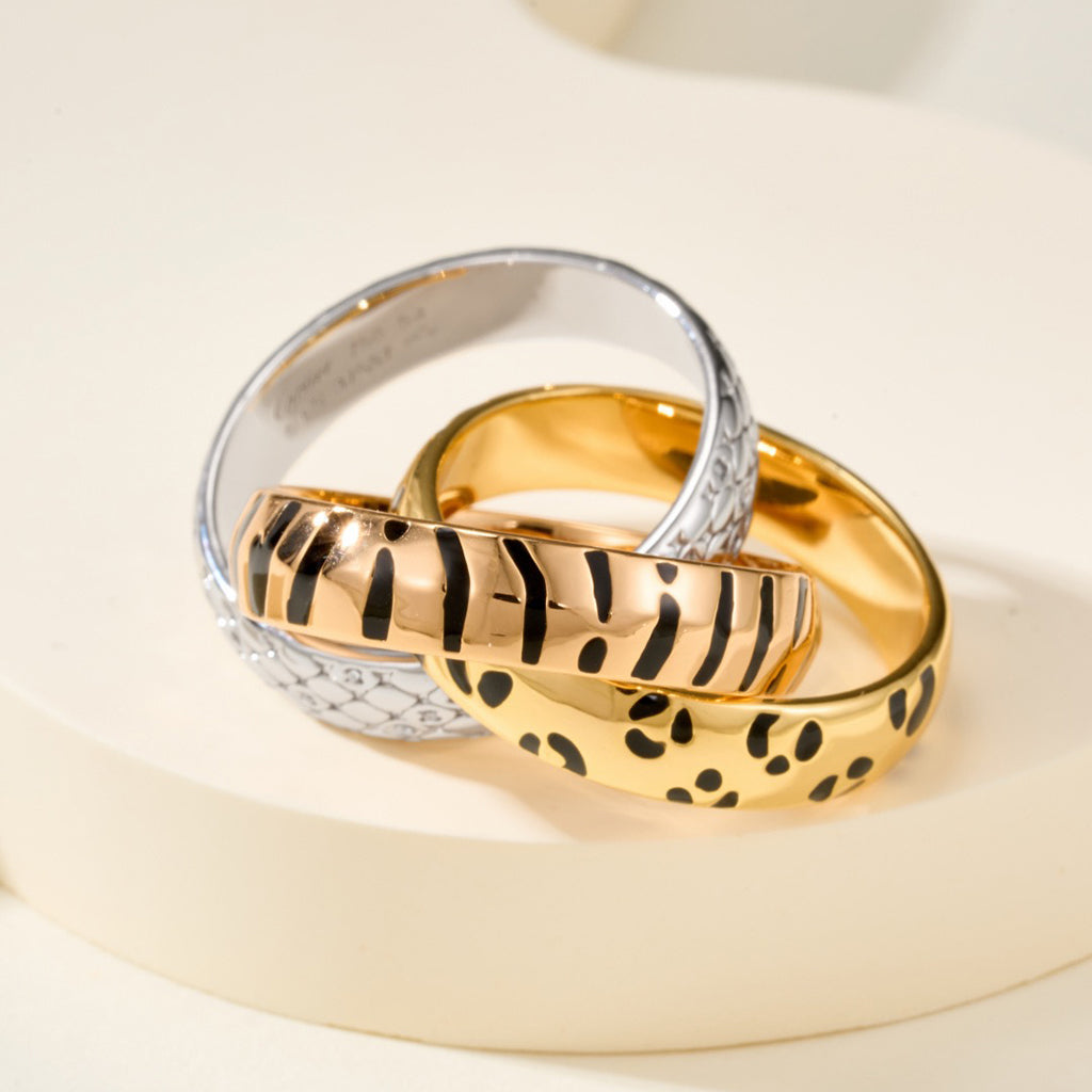 [Lumi Jewelery]TRINITY  RING LEOPARD PRINT