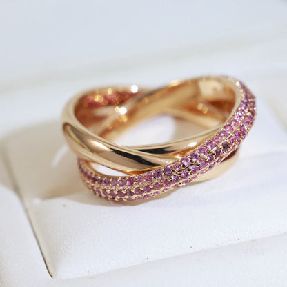 [Lumi Jewelery]TRINITY 3.2MM RING PINK DIAMOND